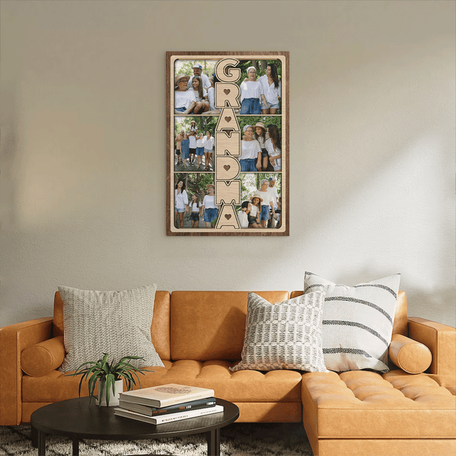 Grandma Photo Collage Canvas Print Custom 6 Pictures