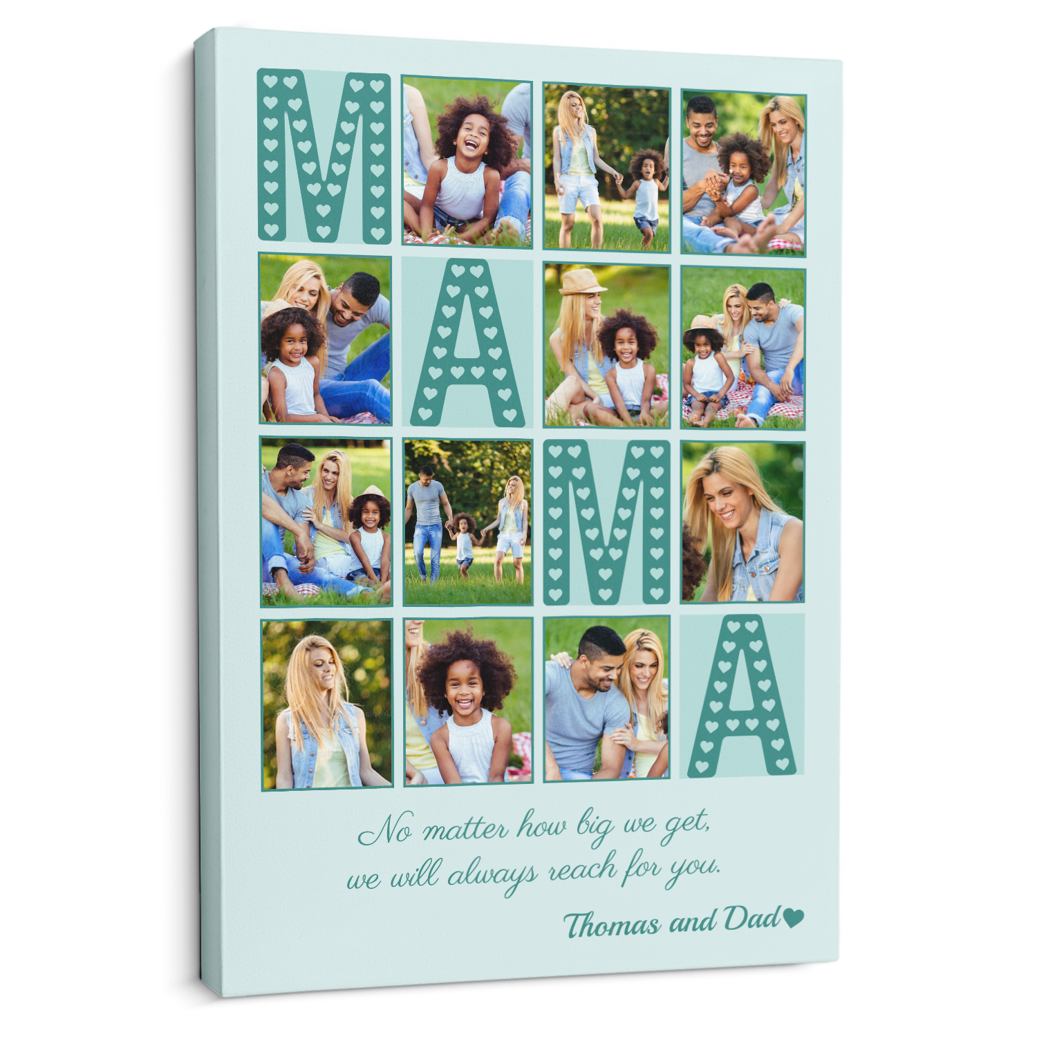 Mama Photo Collage Canvas Print Custom 12 Pictures