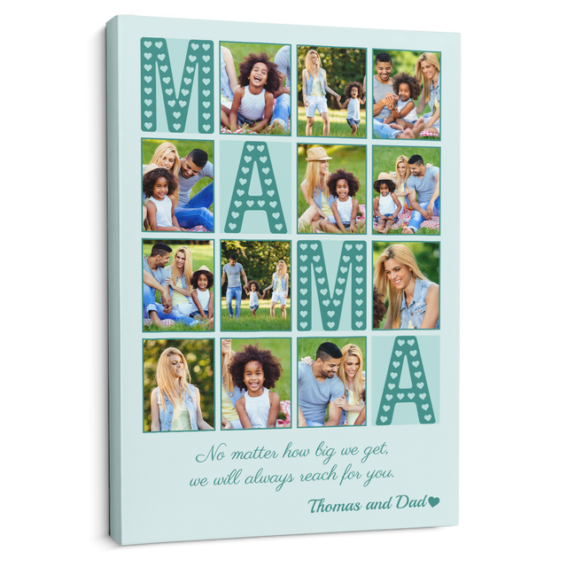 Mama Photo Collage Canvas Print Custom 12 Pictures