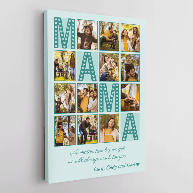 Mama Photo Collage Canvas Print Custom 12 Pictures