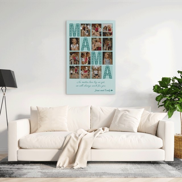 Mama Photo Collage Canvas Print Custom 12 Pictures