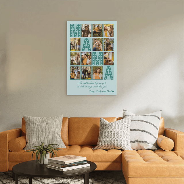Mama Photo Collage Canvas Print Custom 12 Pictures