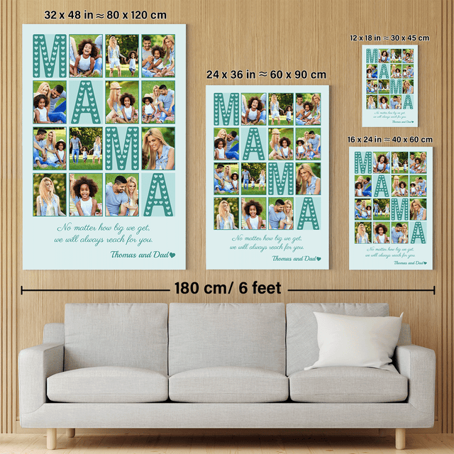 Mama Photo Collage Canvas Print Custom 12 Pictures