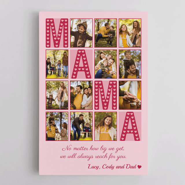 Mama Photo Collage Canvas Print Custom 12 Pictures