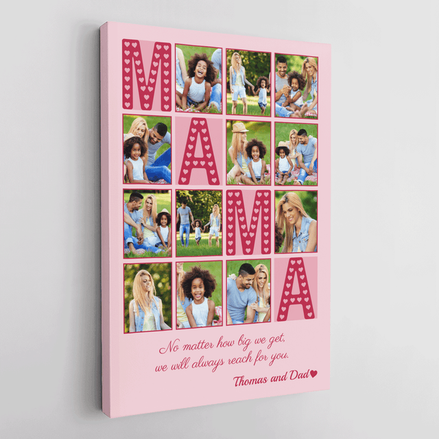 Mama Photo Collage Canvas Print Custom 12 Pictures