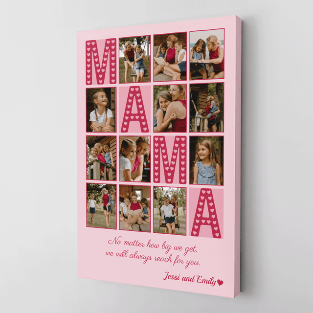 Mama Photo Collage Canvas Print Custom 12 Pictures