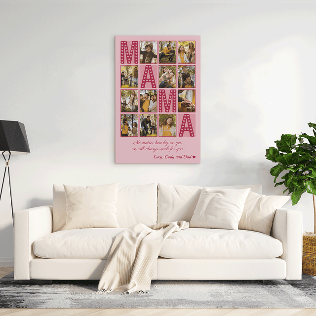 Mama Photo Collage Canvas Print Custom 12 Pictures