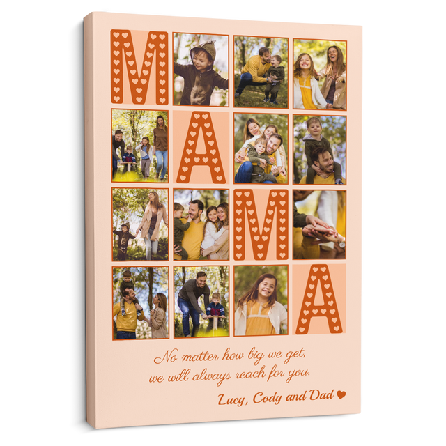 Mama Photo Collage Canvas Print Custom 12 Pictures