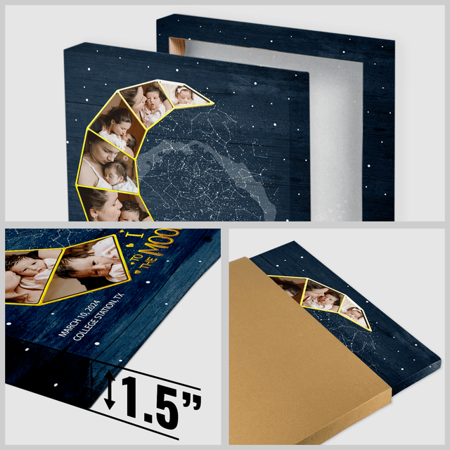 Mom Star Map Photo Collage Canvas Print Moon Design