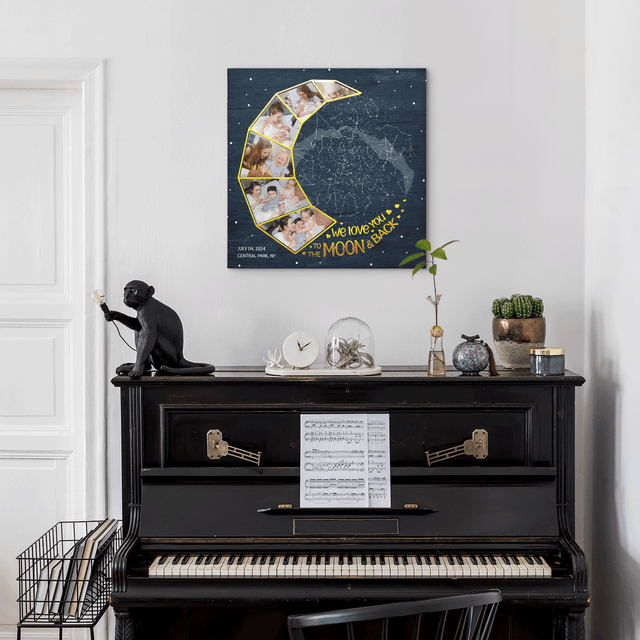 Mom Star Map Photo Collage Canvas Print Moon Design