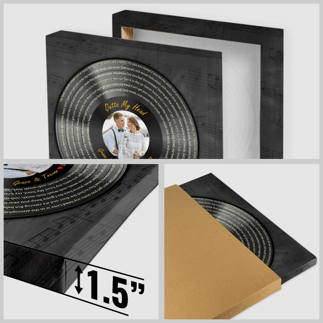 Custom Song Lyrics Vinyl Record Square Canvas Wall Art