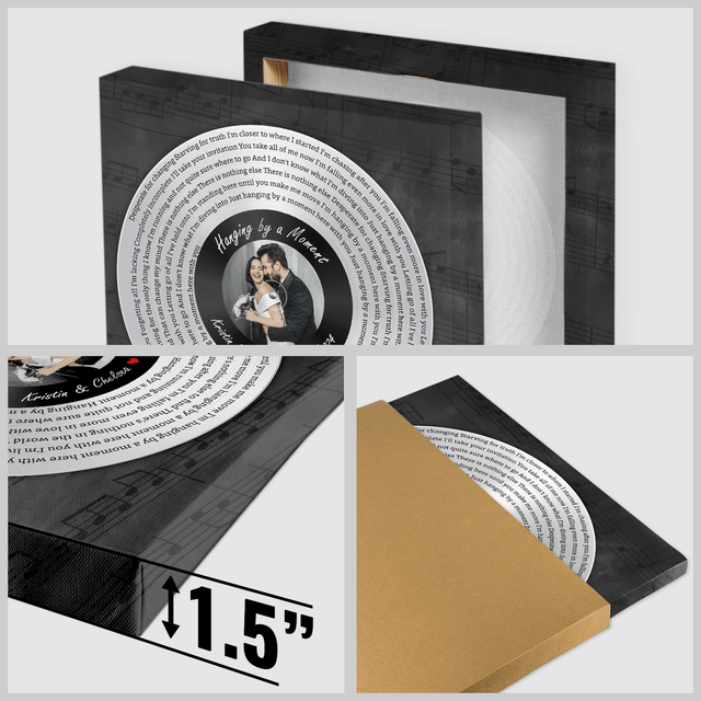 Custom Song Lyrics Vinyl Record Square Canvas Wall Art
