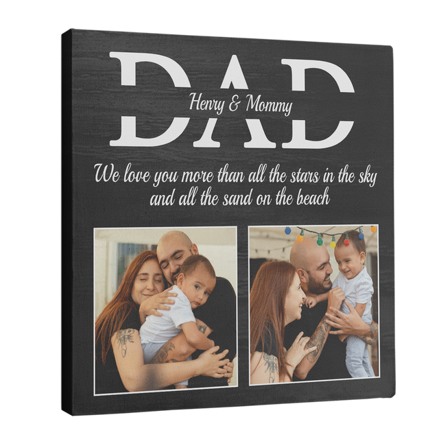 Dad Square Canvas Customizable Name And Photo