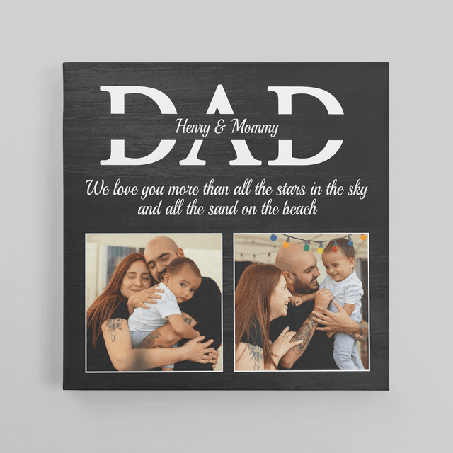 Dad Square Canvas Customizable Name And Photo