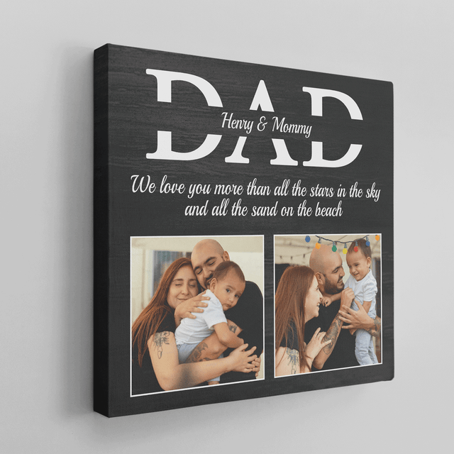 Dad Square Canvas Customizable Name And Photo