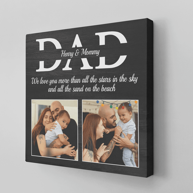 Dad Square Canvas Customizable Name And Photo