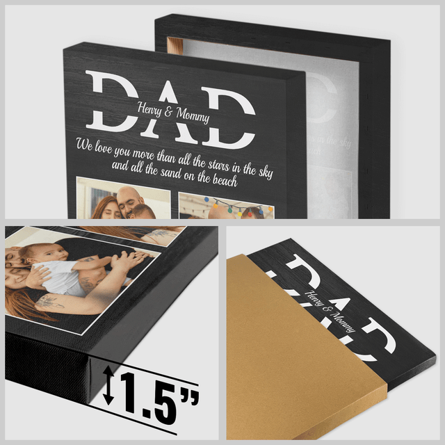 Dad Square Canvas Customizable Name And Photo