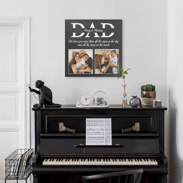 Dad Square Canvas Customizable Name And Photo