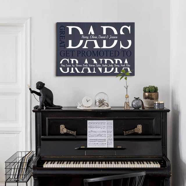 Great Dads Get Promoted to Grandpa Canvas Print