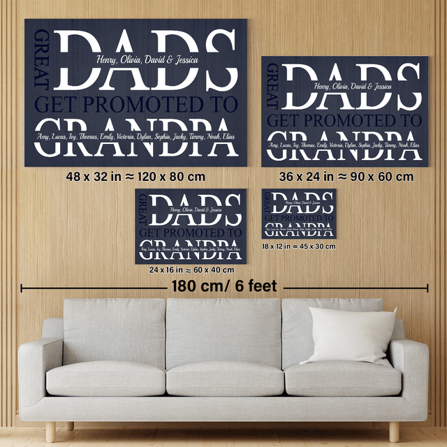 Great Dads Get Promoted to Grandpa Canvas Print