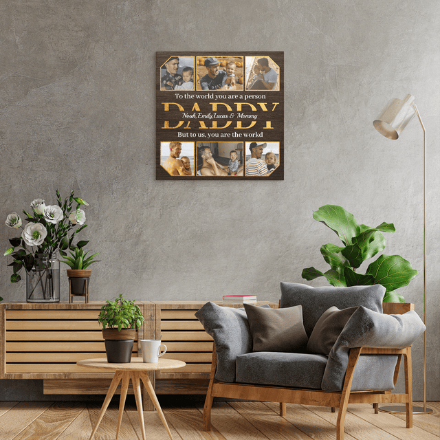 Daddy Photo Collage Canvas Print