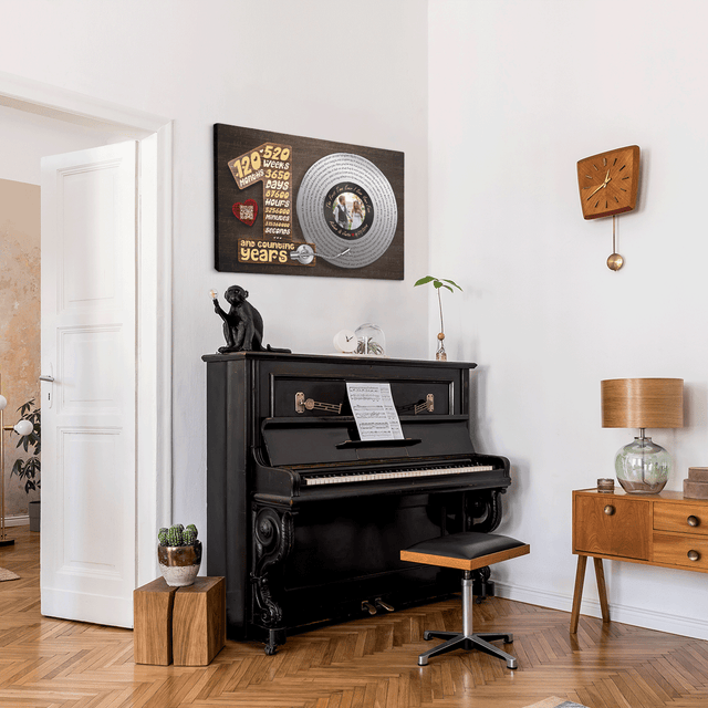 Personalized 10th Anniversary Vinyl Record Photo Canvas