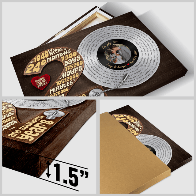 Personalized 20th Anniversary Vinyl Record Photo Canvas