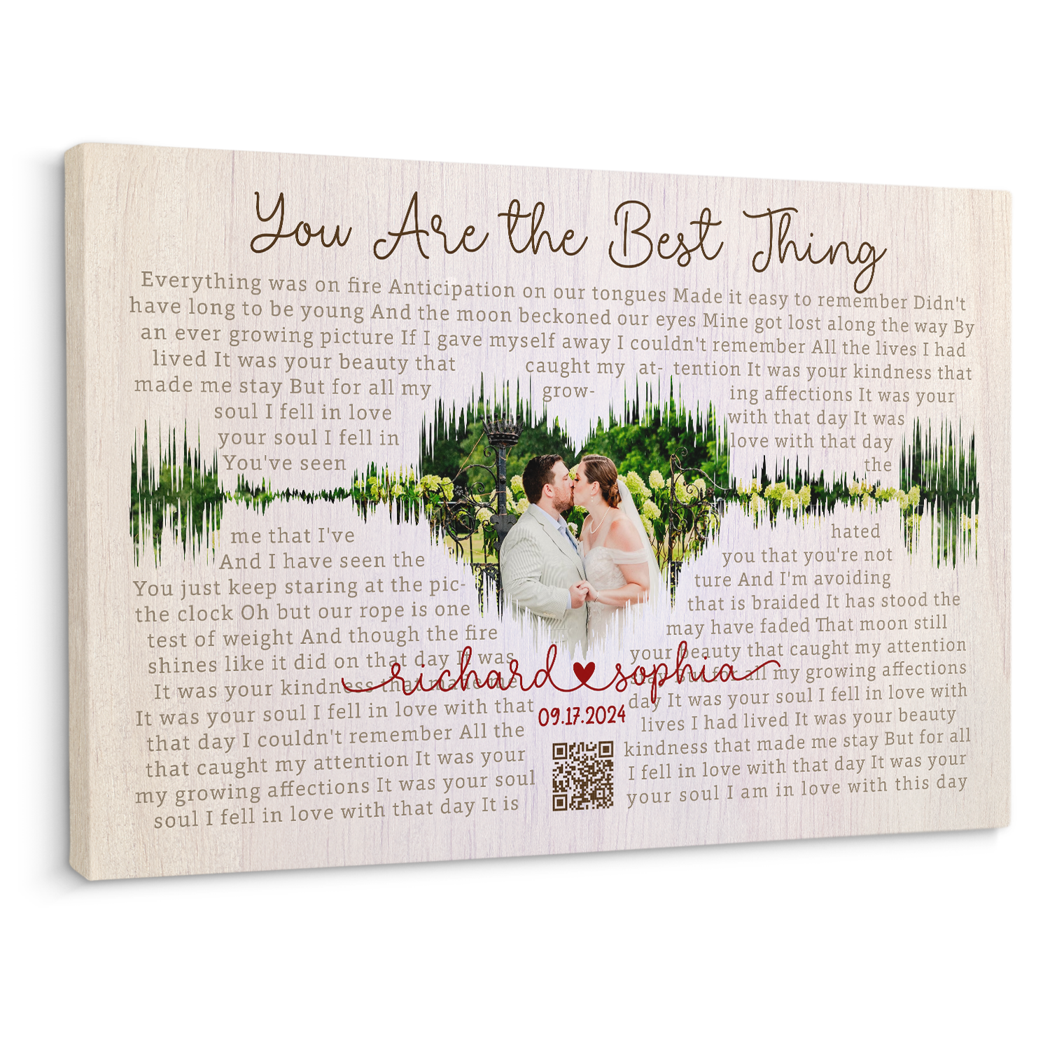 Custom Song Lyrics Soundwave Photo Canvas Wall Art