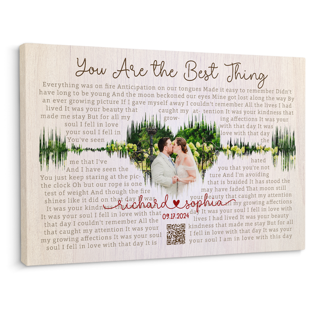 Custom Song Lyrics Soundwave Photo Canvas Wall Art