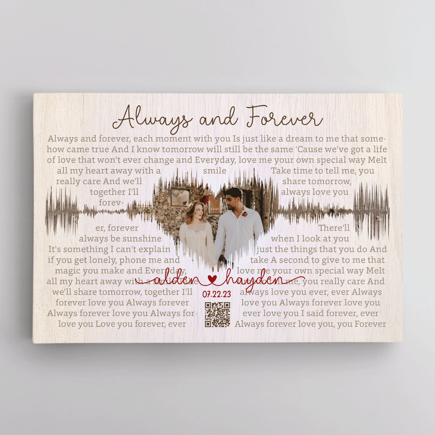 Custom Song Lyrics Soundwave Photo Canvas Wall Art