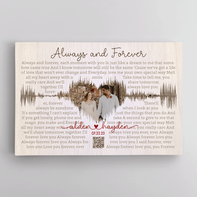 Custom Song Lyrics Soundwave Photo Canvas Wall Art