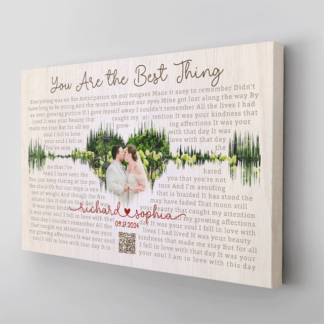 Custom Song Lyrics Soundwave Photo Canvas Wall Art