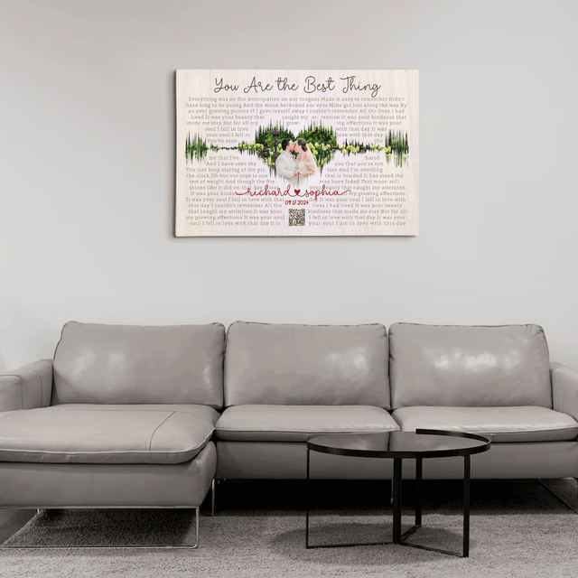 Custom Song Lyrics Soundwave Photo Canvas Wall Art