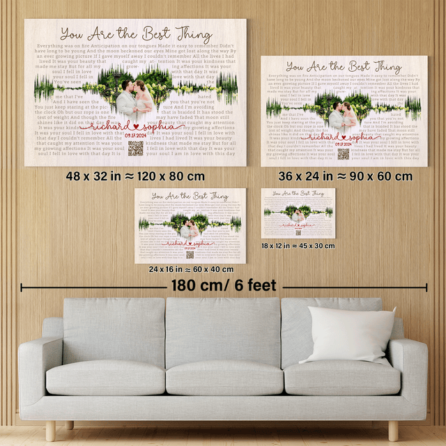 Custom Song Lyrics Soundwave Photo Canvas Wall Art