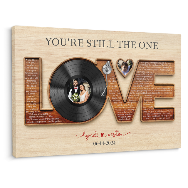 Custom Love Letter Canvas with Vinyl Record & Photos