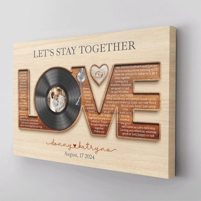 Custom Love Letter Canvas with Vinyl Record & Photos
