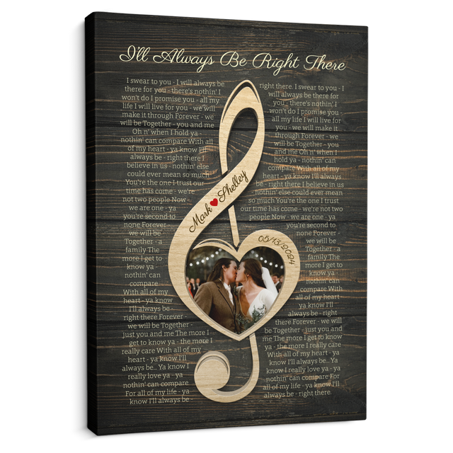 Custom Canvas with Treble Clef Music Note & Lyrics
