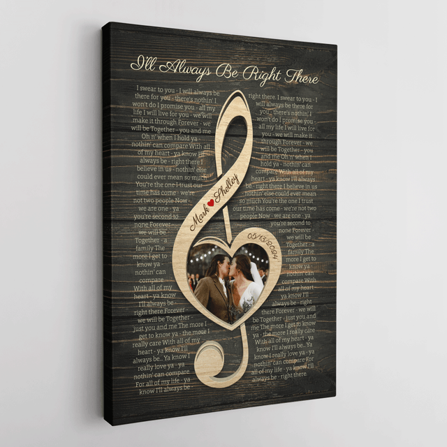 Custom Canvas with Treble Clef Music Note & Lyrics
