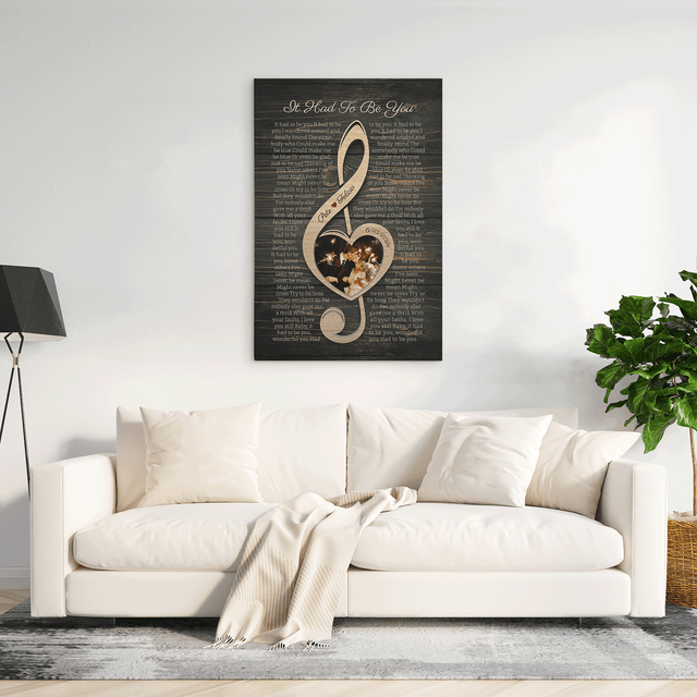 Custom Canvas with Treble Clef Music Note & Lyrics