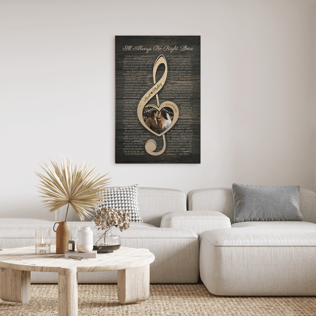 Custom Canvas with Treble Clef Music Note & Lyrics