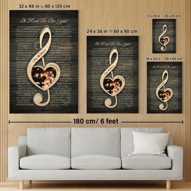 Custom Canvas with Treble Clef Music Note & Lyrics
