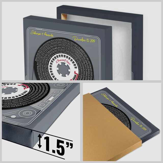 Custom Song Lyrics, Customizable Name And Date, Mixtape Cassette Navy Background Canvas