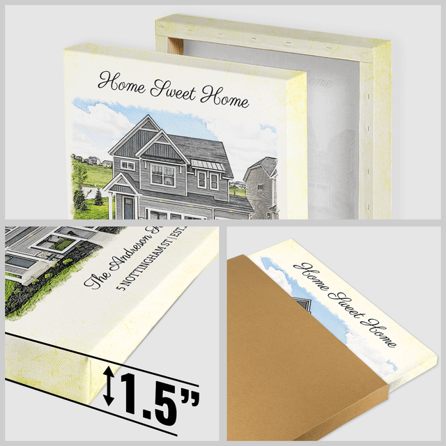 Custom House Portrait Square Canvas