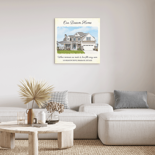 Custom House Portrait Square Canvas