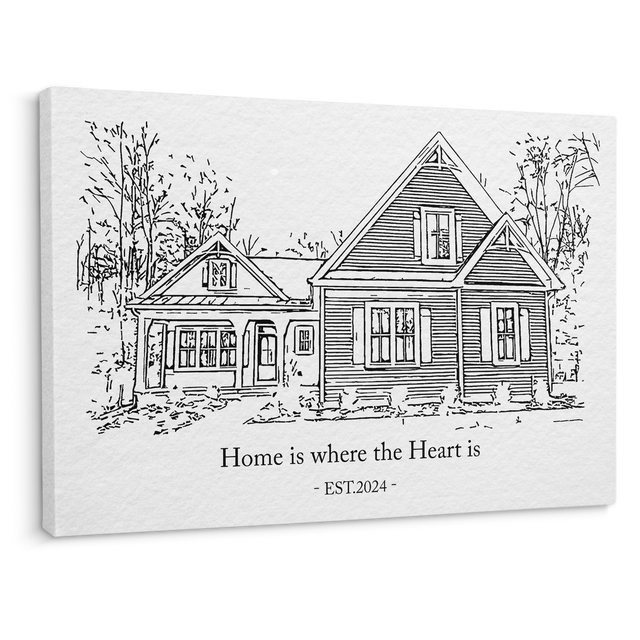 Custom House Portrait & Building Portrait Canvas