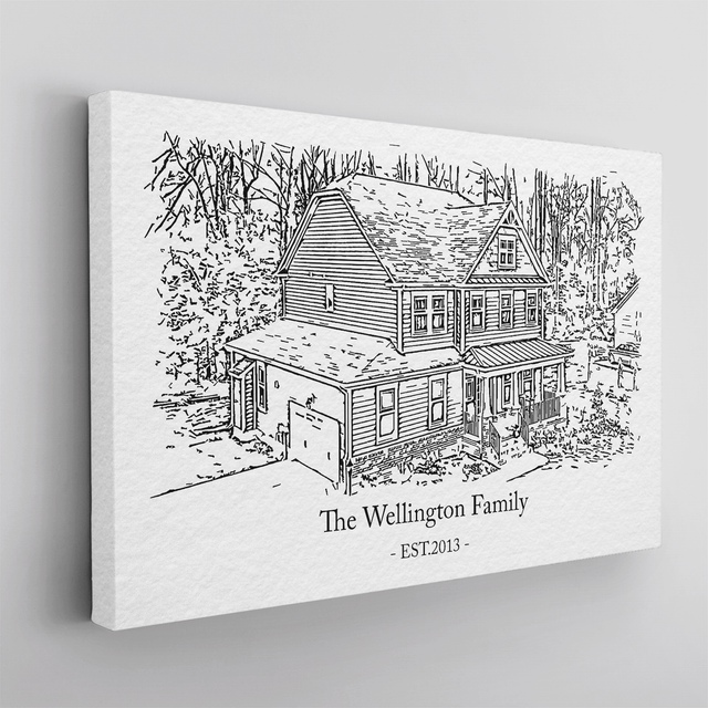 Custom House Portrait & Building Portrait Canvas