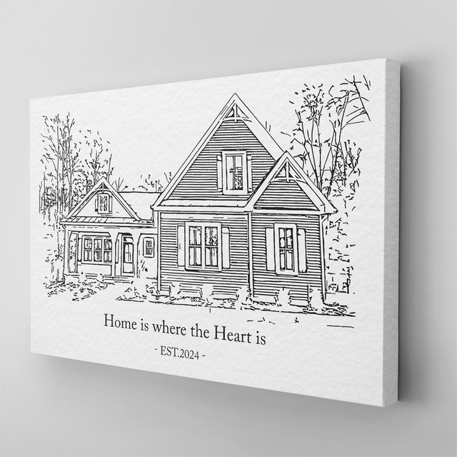 Custom House Portrait & Building Portrait Canvas