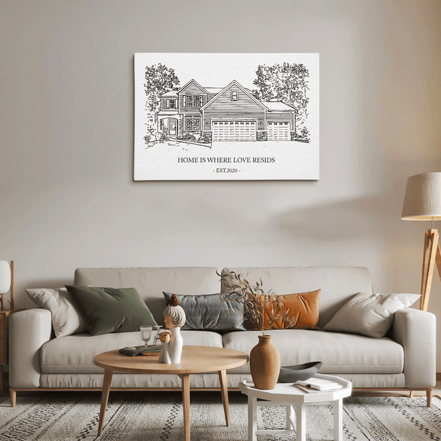 Custom House Portrait & Building Portrait Canvas