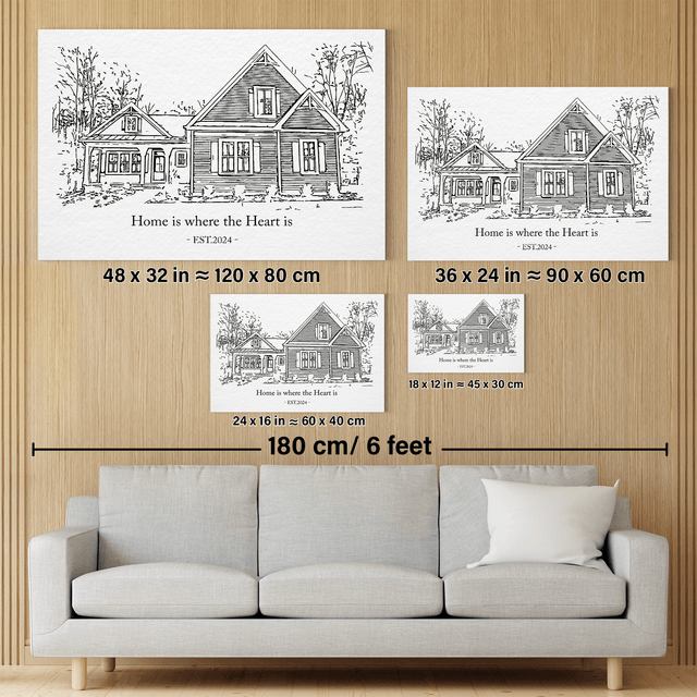 Custom House Portrait & Building Portrait Canvas