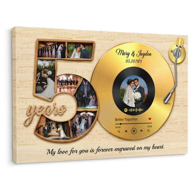Vinyl Record Photo Canvas - Custom Song & Photo